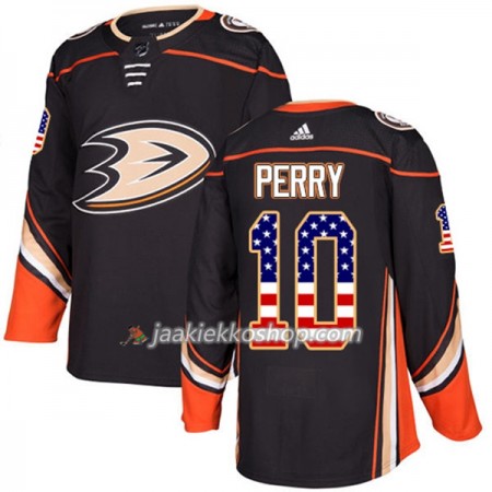 Miehille NHL Anaheim Ducks Pelipaita Corey Perry 10 Adidas 2017-2018 Musta USA Flag Fashion Authentic